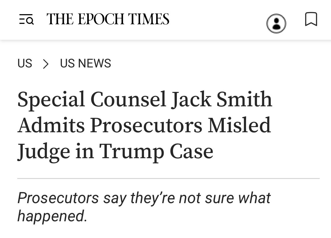 At the very least, Jack Smith should be indicted and prosecuted, not Trump! Dismiss with prejudice!