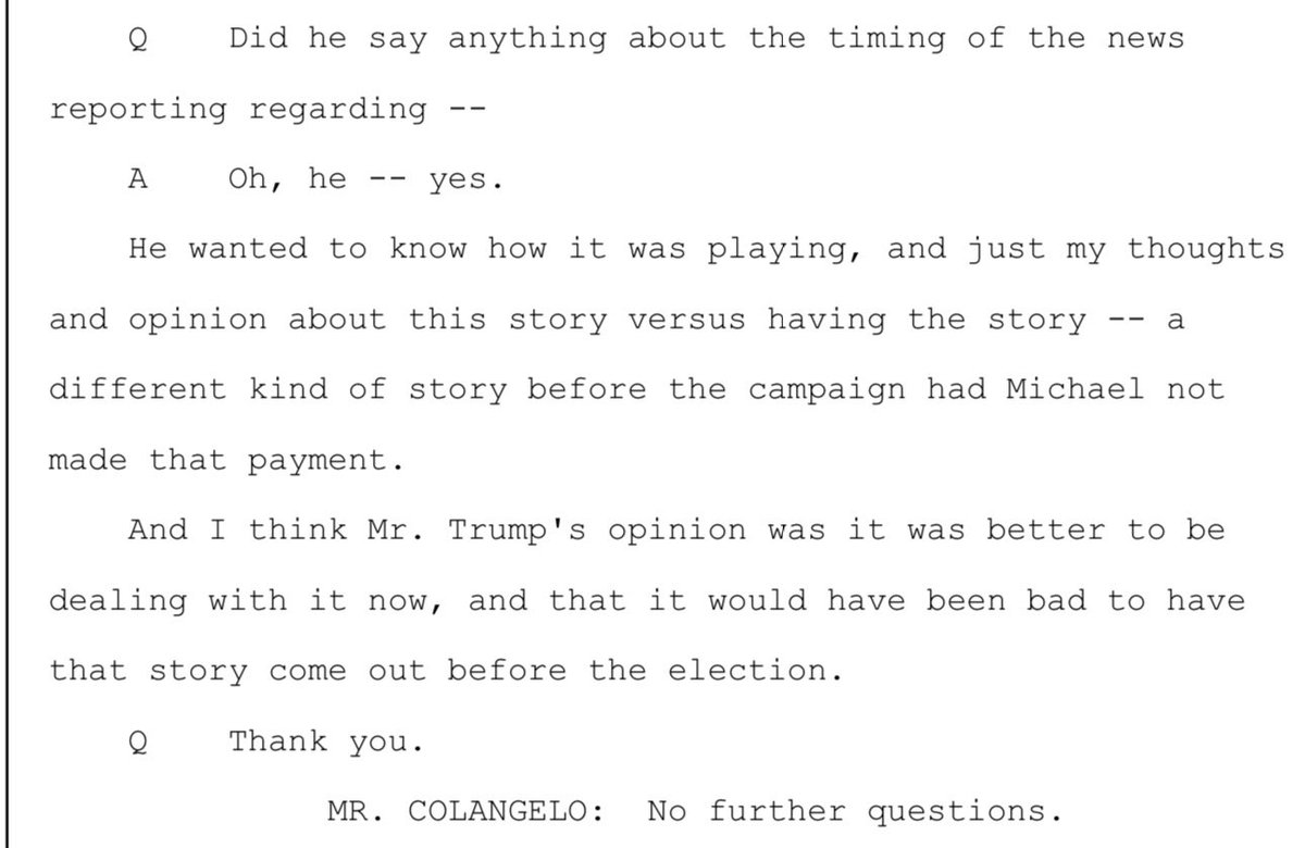 This looks bad for yam tits. If I didn't let Michael Cohen make that payment, it could have been bad.