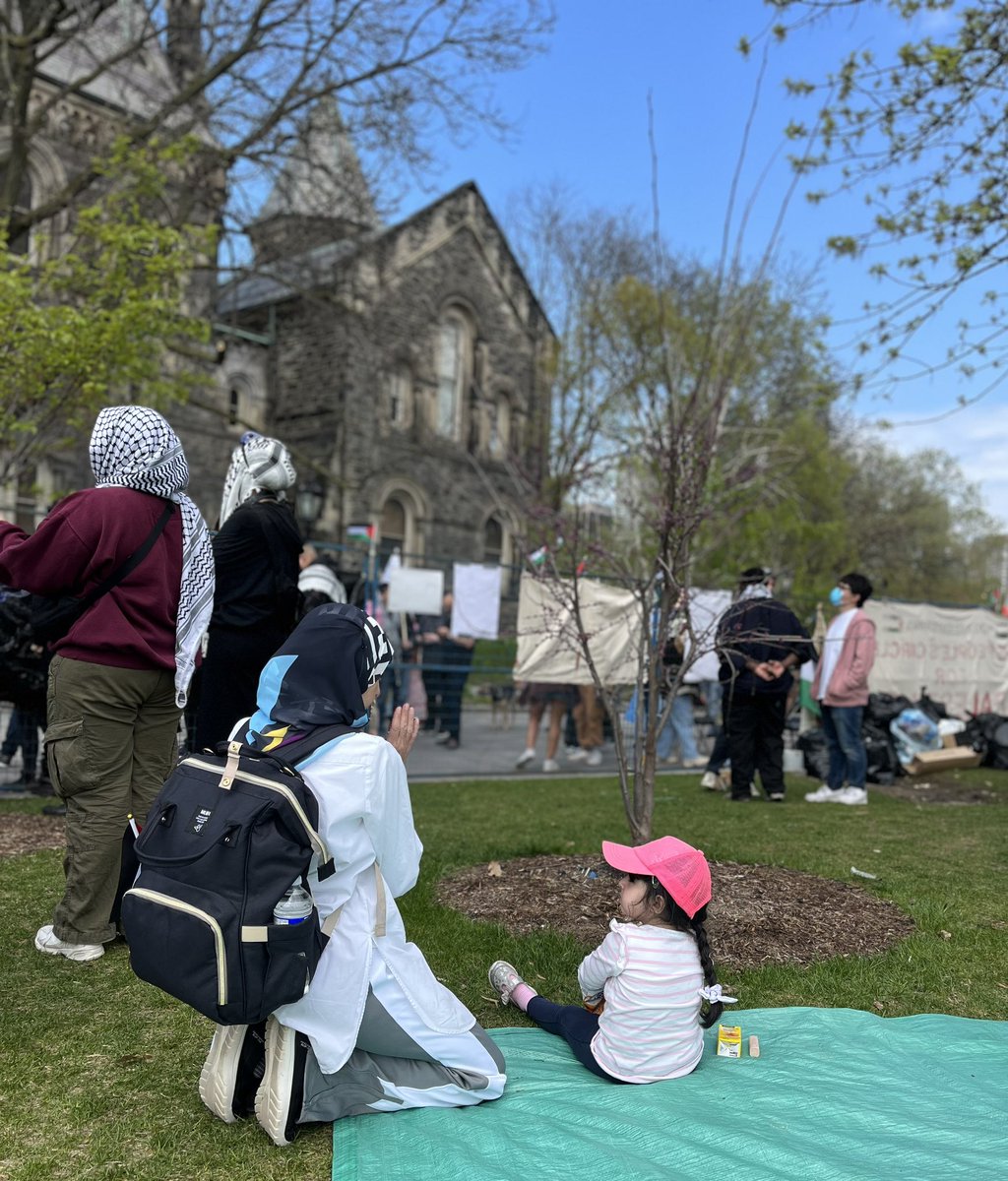 The UofT student encampment remains a peaceful space for the next generations to learn about solidarity & Palestinian liberation🇵🇸