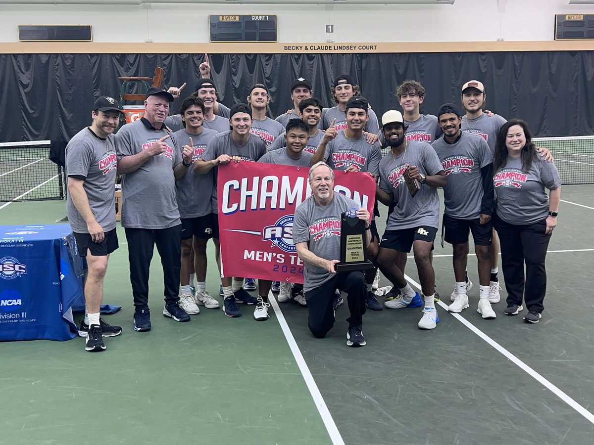 CTXAthletics's tweet photo. 🏆 𝐁𝐚𝐜𝐤𝟐𝐁𝐚𝐜𝐤 🏆

The Tornados win their second ASC Men’s Tennis Tournament title in a row!!

Josh Bode was named the Tournament’s MVP! Chase Scholz, Kishan Kersten, &amp; Daniel Beckles were tabbed to the ASC All-Tournament Team! 

#TornadoNation🌪️ https://t.co/cy6ygu7NG4