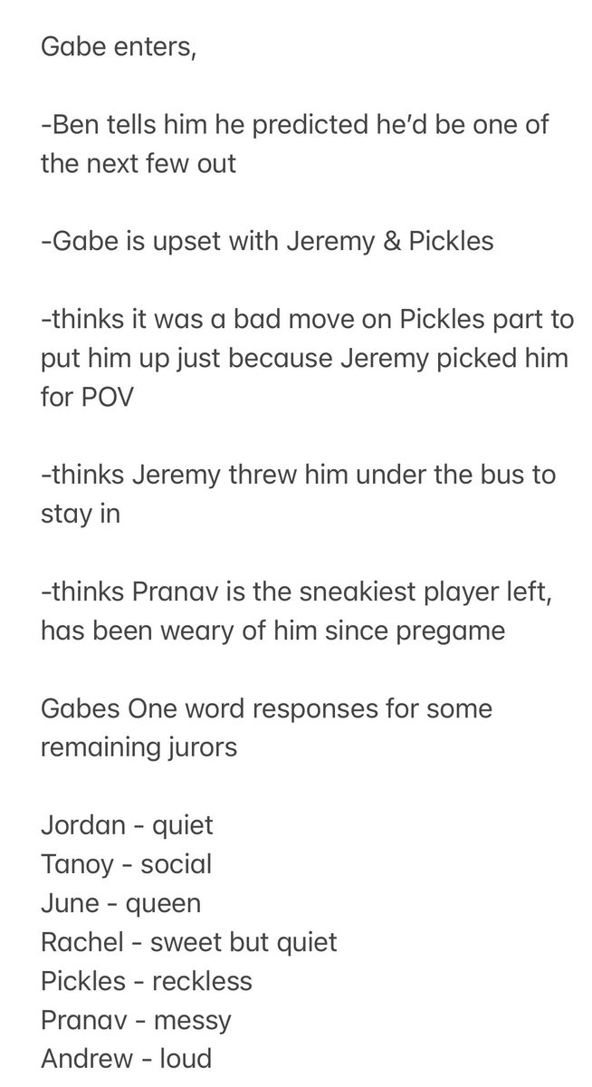 StanBrotherGame's tweet photo. Our #StanBrother jury moderator Jed took notes of what was happening at the jury house throughout the season!
Check out this thread below to see what the jurors have been thinking ⬇️ https://t.co/UFBkNmYBds