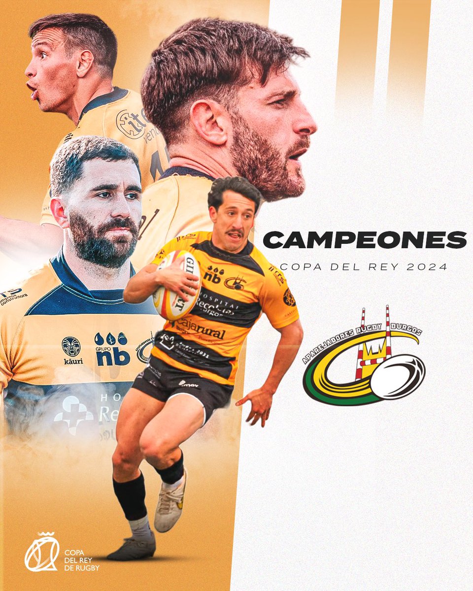 𝐂𝐀𝐌𝐏𝐄𝐎𝐍𝐄𝐒 @CopaReyRugby 2024 🏆🟡⚫️ 

¡Enhorabuena! 

#LoQueNosUne | @RugbyAparejos

📸 @sara_cabezas