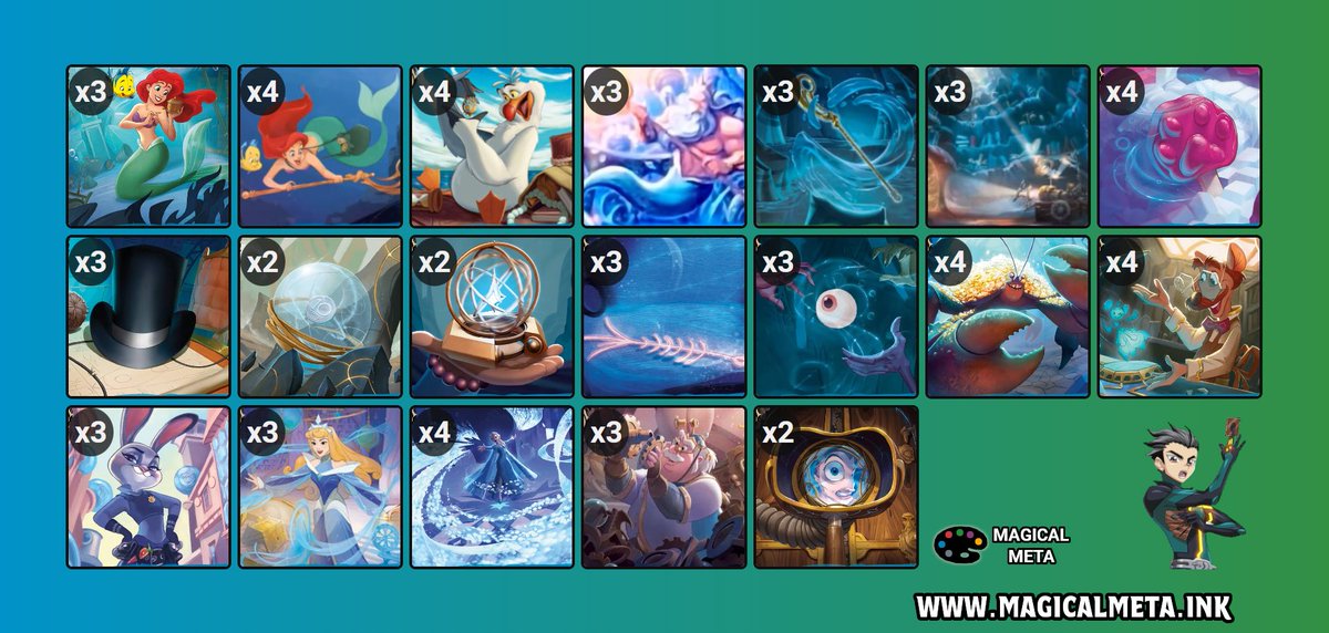 I am so excited for set 4 #UrsulasReturn that l've been working on the Ariel Item Combo deck every chance there's a new card announced 🔵🟢 #Lorcana