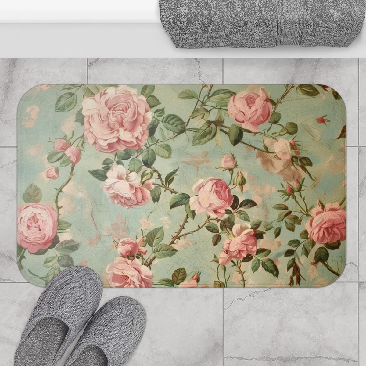 Pink Bold Roses Shabby Chic Bath Mat, Vintage Bathroom Decor,  by InfiitePrints etsy.me/3Wr5BTM via @Etsy 

#bathmat #bathroom #bathroomdecor #pinkbath #roses #floralbath #shabbychic #vintage #vintagebath #vintageshower #country #countrybath #cottage #cottagegarden