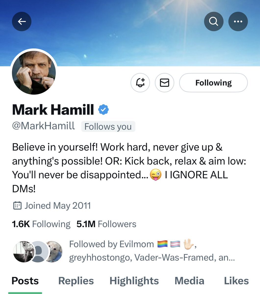 OMG!!! OMG!! OMG!! @MarkHamill is following me!!! On my star wars obsessed son’s 10th Birthday!!! I just showed him!!! He’s ecstatic. Thank you Mark Hamill, you just made his day!!!!!!! 🥳💙🥰😊🎁 #MayTheForceBeWithYou