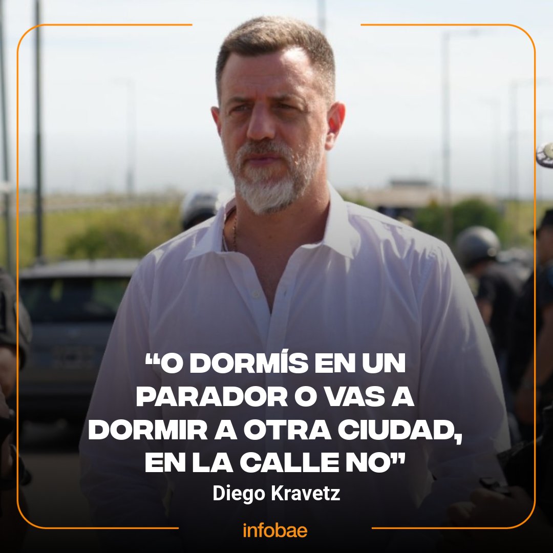 infobae's tweet photo. Diego Kravetz: “O dormís en un parador o vas a dormir a otra Ciudad, en la calle no” https://t.co/26foWHCGNd https://t.co/t7LrjHt8lD