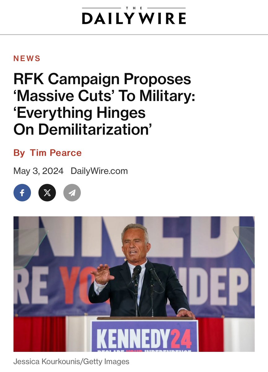 No easy button on defense… Sorry RFK Jr. you should know better and please clarify what you really are planning with regards to the nation’s defense in these very dangerous times. In fact Defense is not a cash cow anymore…today defense spending represents only 13% of the…