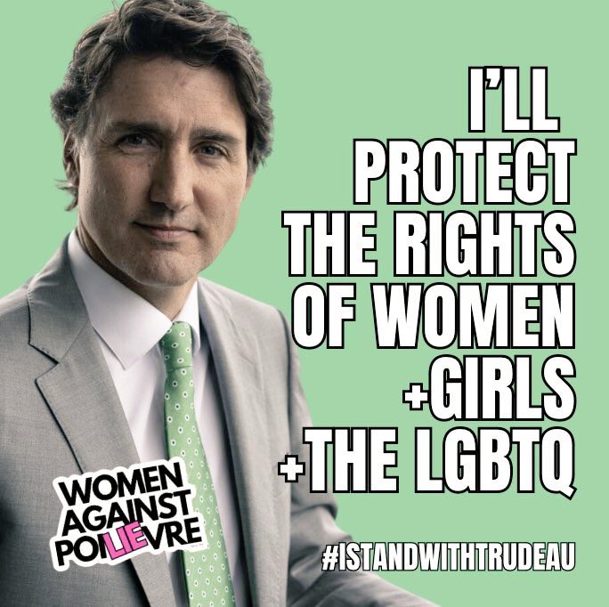 #PierreDoesntCare about women and the LGBTQ2IA

@JustinTrudeau does.

#WomenAgainstPoilievre #NeverPoilievre #PierretheFascist