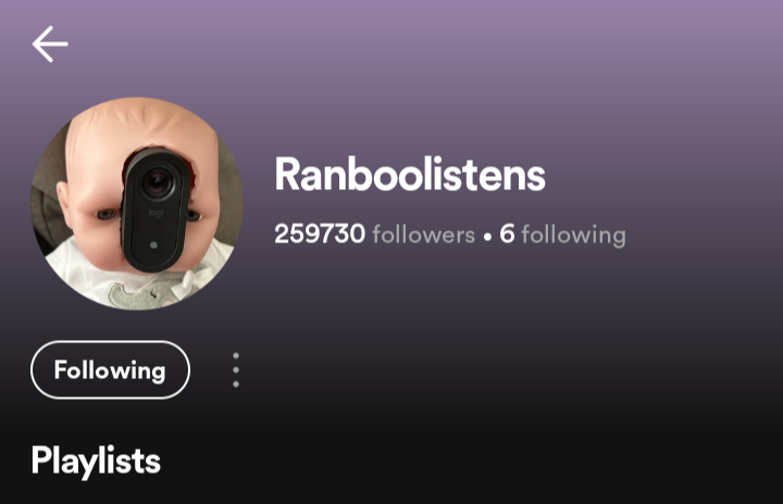 ranboo changed their spotify profile picture!

i hate that i have to look at this everyday as my job :D /j