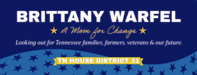 I am so excited to introduce Brittany Warfel, a mom from Spencer TN who is running for State House Rep District 31. 
She’s seen firsthand how the supermajority is not representing the needs of most Tennesseans. Please help her get started! 
Donate: 
👇👇👇
secure.actblue.com/donate/support…