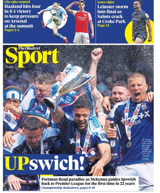 Observer Sport: UP-switch #TomorrowsPapersToday