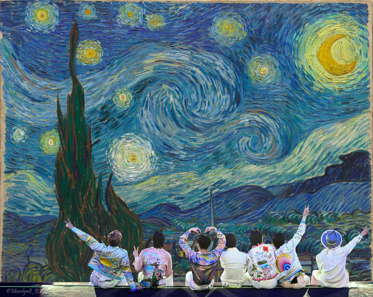 💜💜💜💜💜💜💜 #APOBANGPO #BTSforever #BTSARMY #BTS [ART: The Starry Night, Vincent van Gogh (1889)]