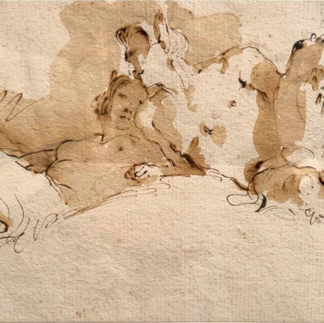 Buenas y delicadas noches.

Fauno y faunesa, Giambattista Tiepolo (1740-50, @beauxartsparis). Pluma con tinta marrón y aguada marrón sobre boceto de tiza negra.
