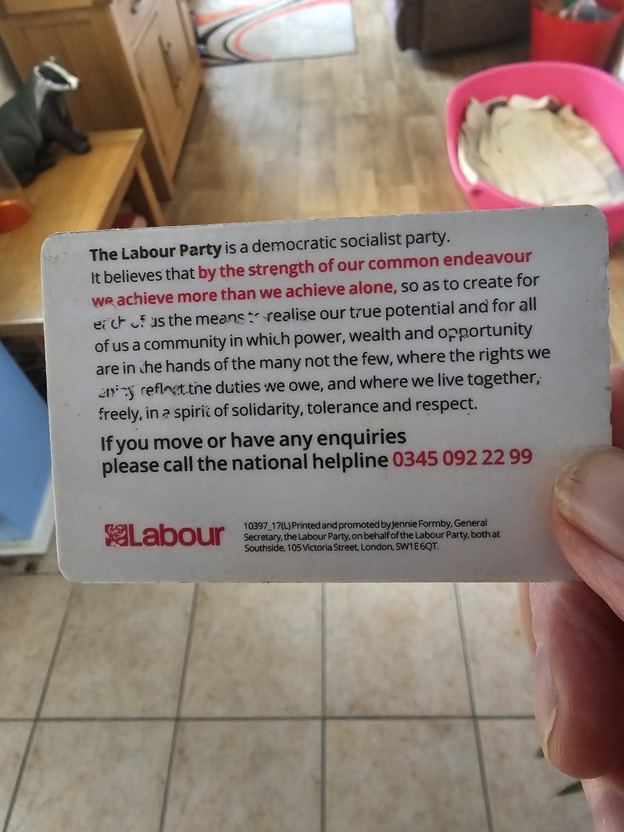 @KirkChris @UKLabour White, retired, atheist. 
I've voted labour at every election since 1979. 
The pic is of my old party membership card. 
I will NEVER vote for 'The Starmer Party' ( it's not Labour), and my family and most of my friends feel the same.
#NeverStarmer #DontVoteLabour
