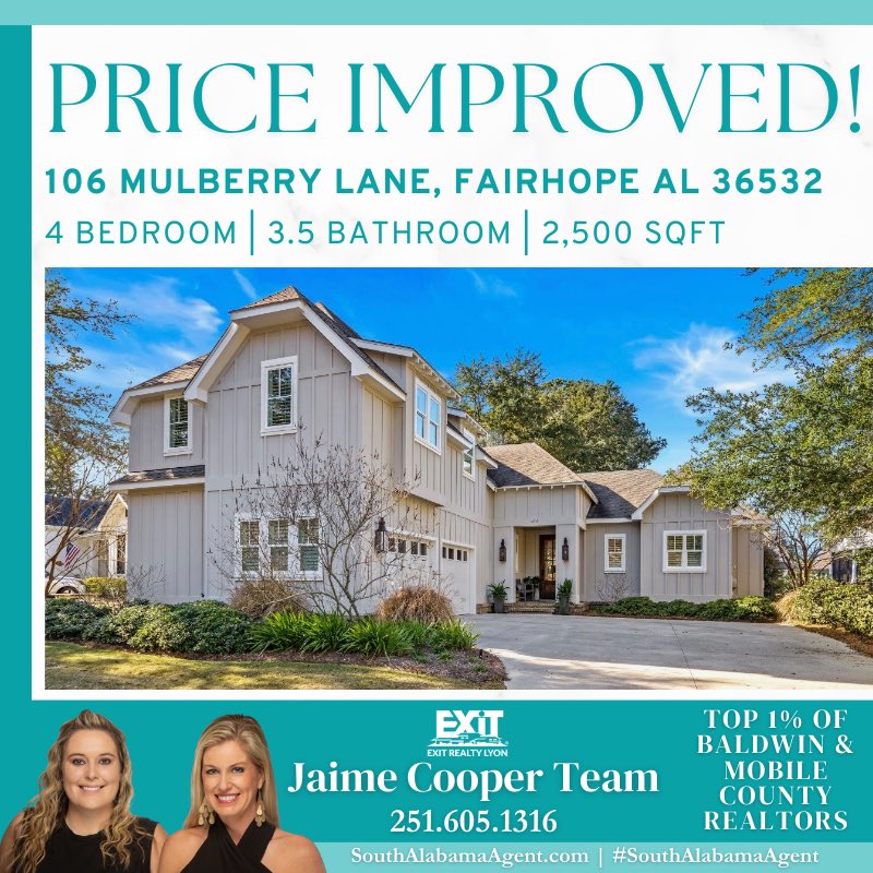 Price Improvement of $34.5K on this Battles Trace at the Colony home!💰📏
 #Realtor #SouthAlabamaAgent #BaldwinCounty #ListWithJaime #BuyWithJaime #BaldwinRealtors   #realestate #fairhope #fairhopealabamaliving #fairhopealabama #battlestraceatthecolony #priceimprovement