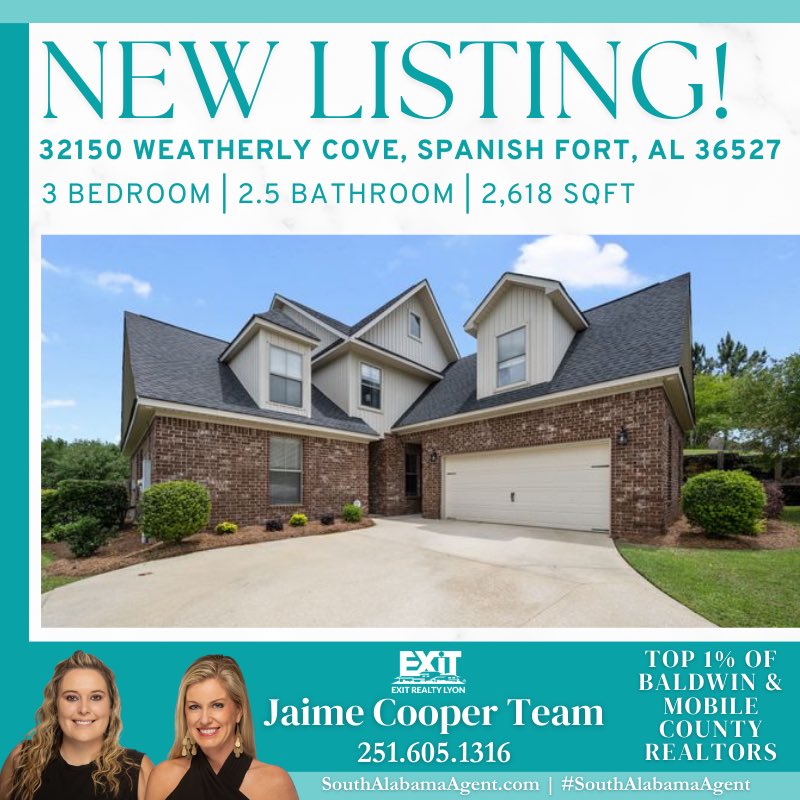 New Listing!🏡

Jaime Cooper Team 📲251.605.1316 #Realtor #SouthAlabamaAgent #EXITRealtyLyon  #BaldwinCounty #ListWithJaime #BuyWithJaime #BaldwinRealtors #EasternShoreSpecialist #JaimeCooperTeam  #realestate #spanishfortala #spanishfort #stonebridgeelementary #cambron