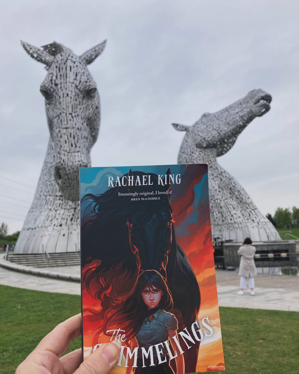 Kelpie meets kelpies. Falkirk, Scotland. @AllenAndUnwin @AllenAndUnwinNZ @guppybooks