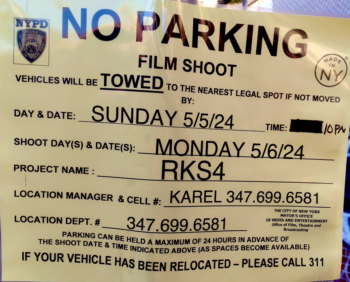 #RKS4 filming at/near W 49th Street & 11th Ave. 5/6/24 @olv @MadeinNY