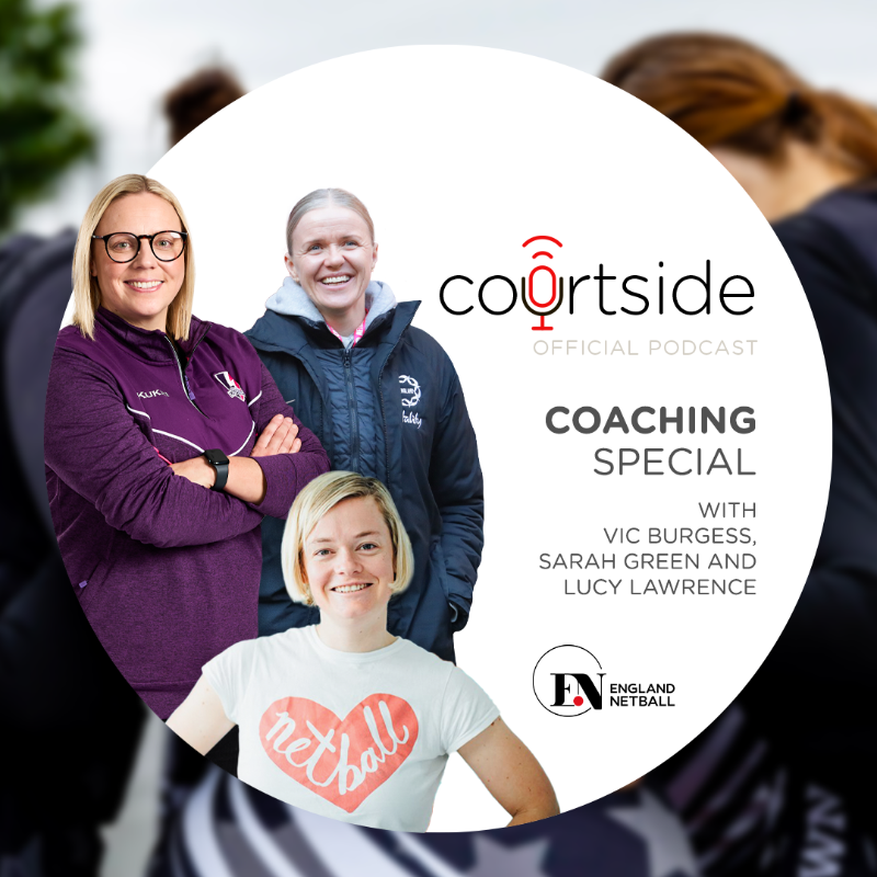 EnglandNetball's tweet photo. Courtside: @_UKCoaching Week edition 🎙️

🎧 Enjoy an insight into the world of coaching netball from grassroots to @NetballSL &amp; the Vitality Roses!

@Lindsey_Chapman chats to Coach Developer @SGreen_1, Coaching Project Manager @lucy_netball &amp; @LboroLightning's @Toriburgess86 ✨