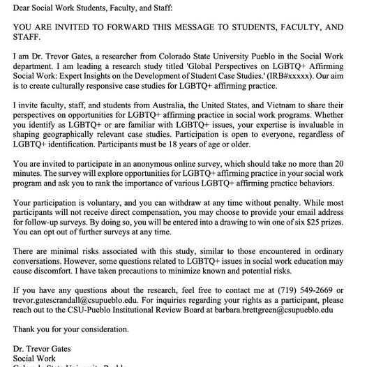 📷 Calling all social work students, faculty, and staff from 📷 Australia, 📷 Vietnam, and 📷 US! Join our study on #LGBTQ+ affirming practice in #socialwork. Your insights shape culturally responsive case studies. Take the survey now!  surveymonkey.com/r/9DQBY9T