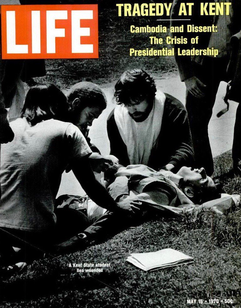Tragedy at Kent State, today 1970, on cover of Life Magazine: