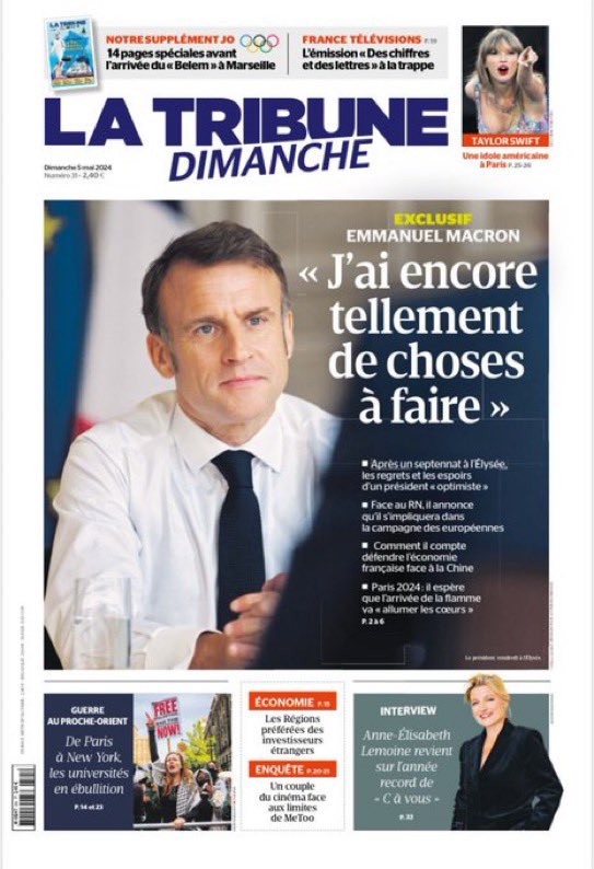 Le Président @EmmanuelMacron se livre sur son septennat et fixe ses priorités pour les 1000 derniers jours de son mandat. Un dispositif inédit avec notre quotidien régional @laprovence et notre quotidien du dimanche @LaTribune Dimanche @JeudyBruno @aviers #ViveLaPresseLeDimanche