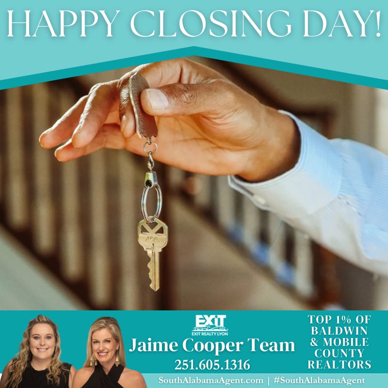 Congratulations to the Daniels’ on their new Robertsdale home!🔑

Jaime Cooper Team 📲 251.605.1316
#Realtor #SouthAlabamaAgent #EXITRealtyLyon #BaldwinCounty #ListWithJaime #BuyWithJaime #
#realestate #robertsdale #robertsdalealabama #closed #sold  #buyerrepresented #buyeragency