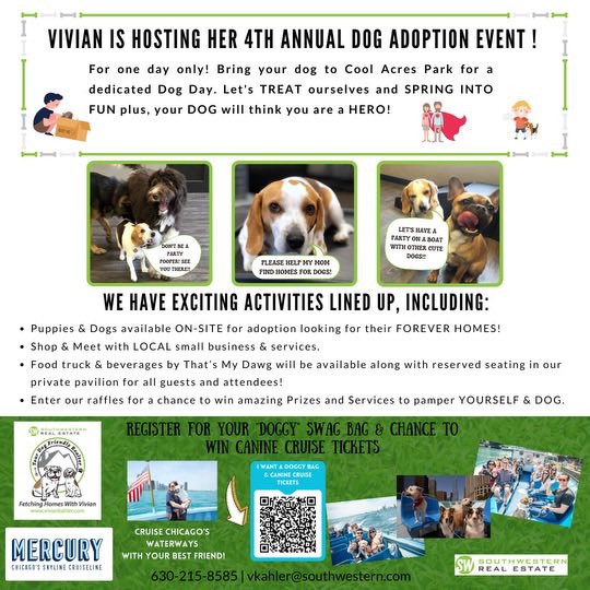 Come join us and other’s at BARK IN THE PARK Adoption Event on Saturday May 11th 2024 from 11am-3pm CST at Cool Acres Park 622 Clearwater Drive, North Aurora, IL 60542

#dogs #dogevent #adoptionevent #adoption #rescuedog #rescueadog #training #dogtraining