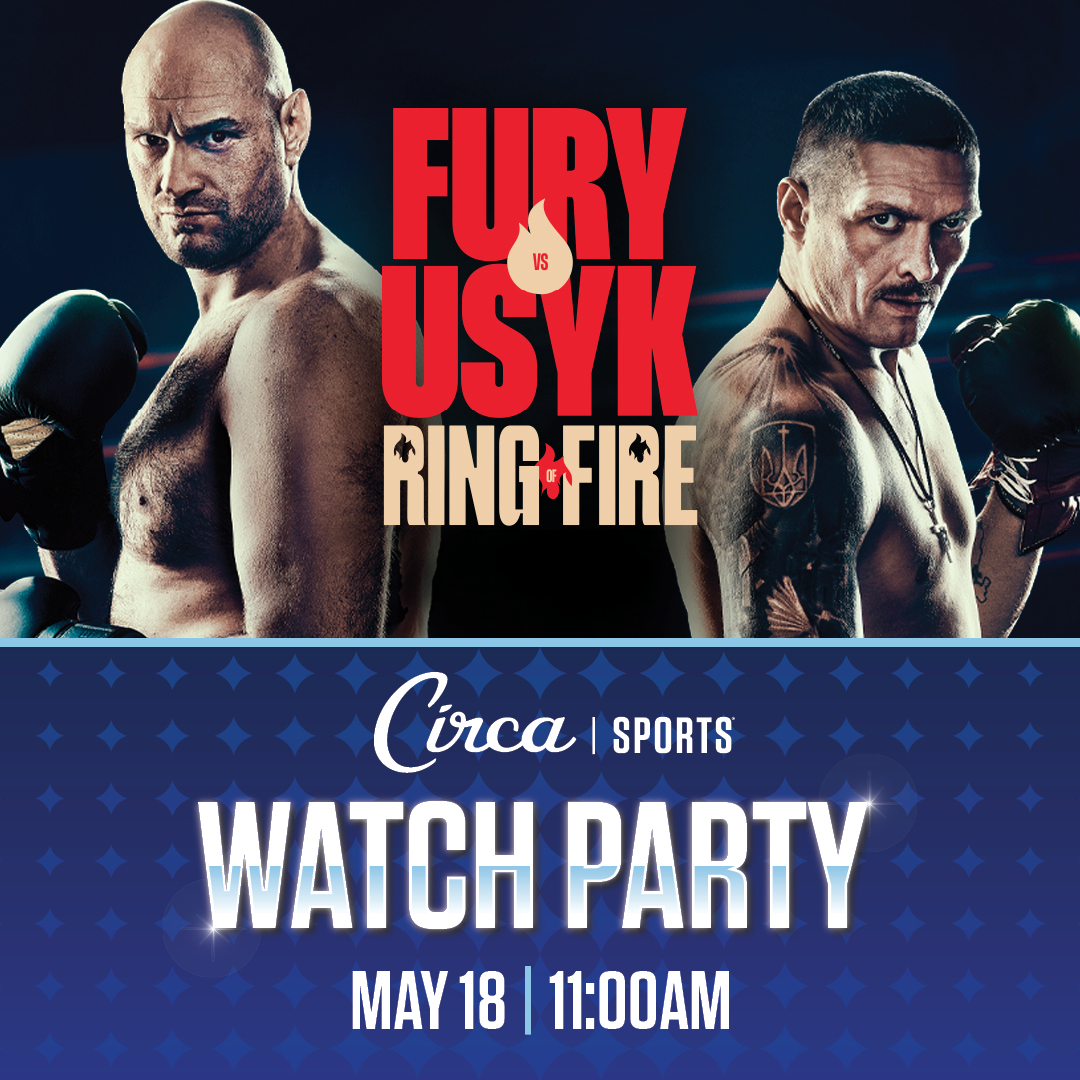 🔥 FURY vs. USYK 🔥 An intense showdown to determine the undisputed heavyweight champion will be shown exclusively at the world’s largest sportsbook (@CircaSports) on Saturday, May 18 at 11AM! You don’t want to miss this fight! Reserve your spot today at tinyurl.com/2rm34arr