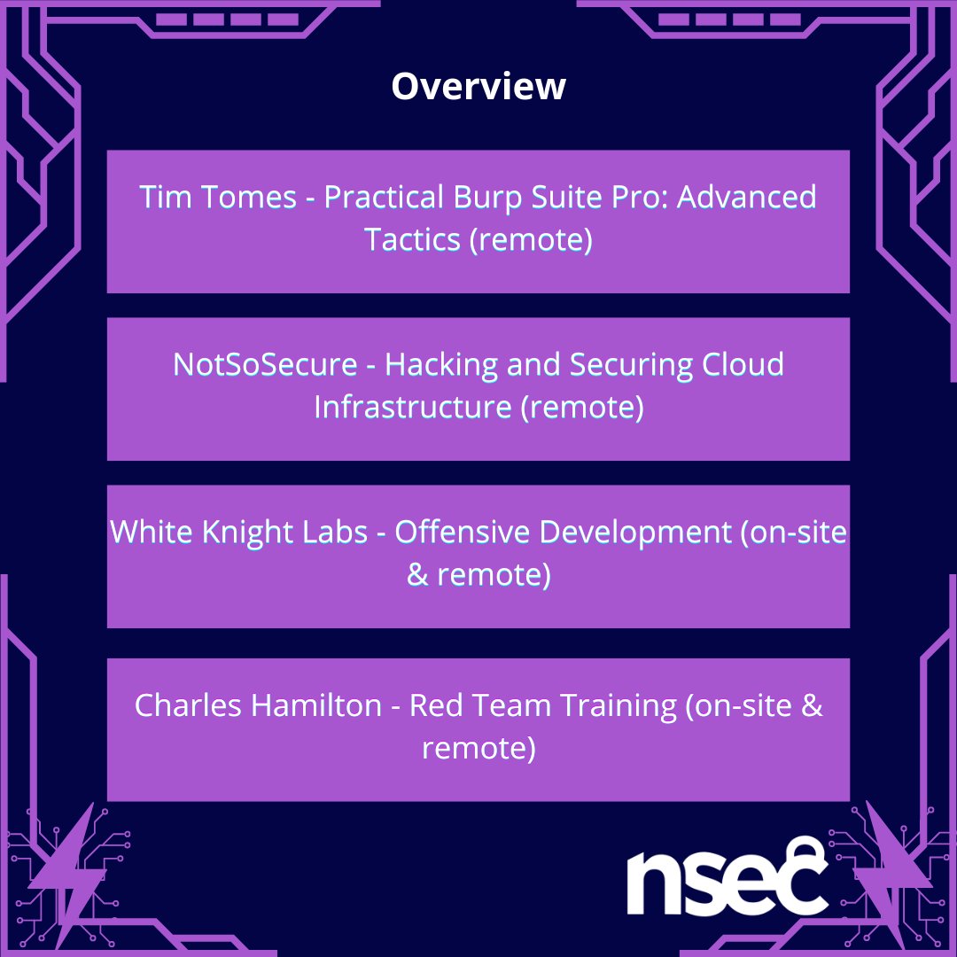 Il nous reste encore des places pour nos trainings de très haute qualité. T'sais le genre qui fait -très- beau sur un CV? 🥵

We still have spots available for our high-quality trainings. You know, the kind that looks -really- good on a resume? 🥵

nsec.io/training-sessi…