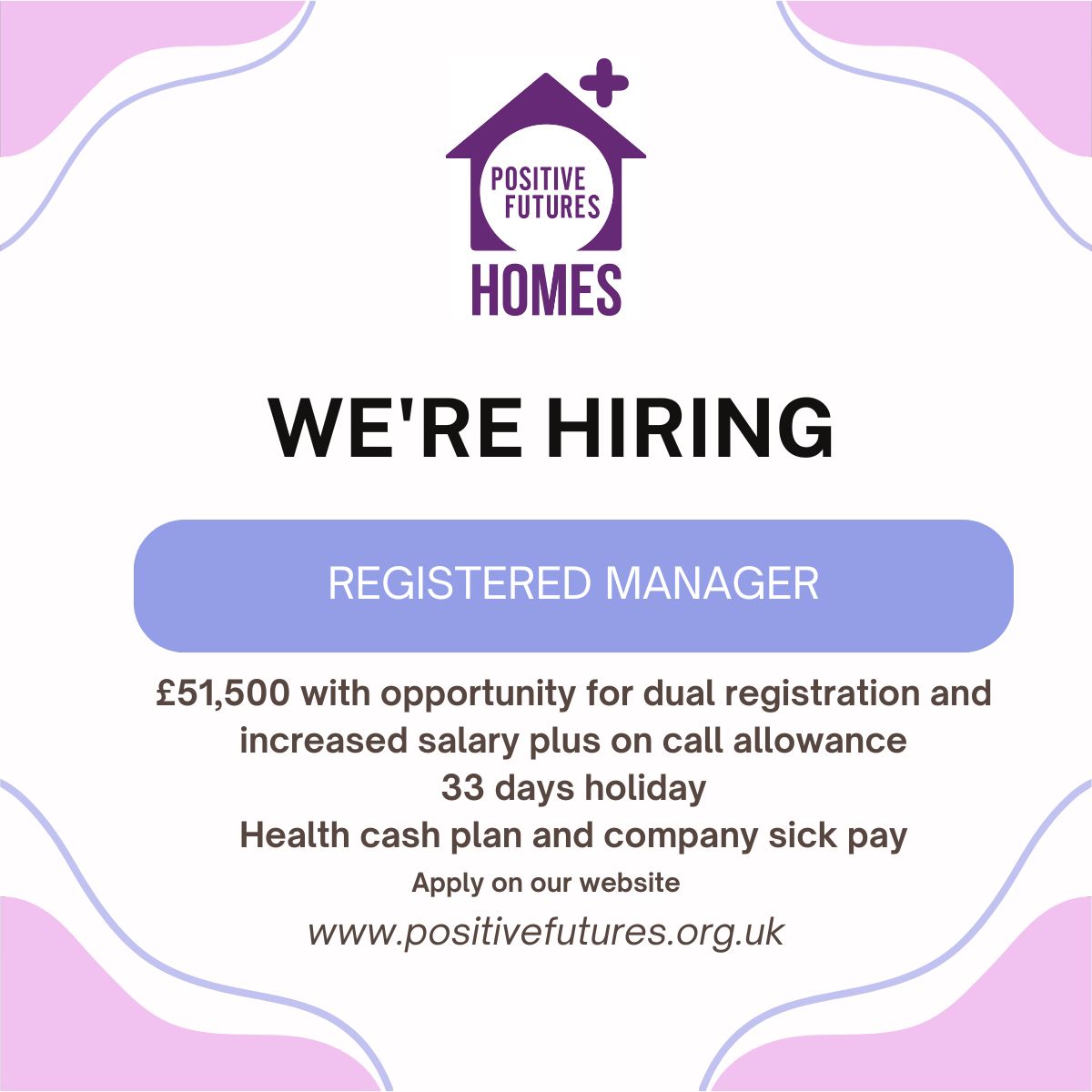 We're hiring! Want to join the Positive Futures Homes team? We have to new vacancies - Residential Care Worker and Registered Manager. Find out more and apply today on our website: positivefutures.org.uk/job-type/pf-ho… #job #liverpool #youth #vacancy #youngpeople #charity #care