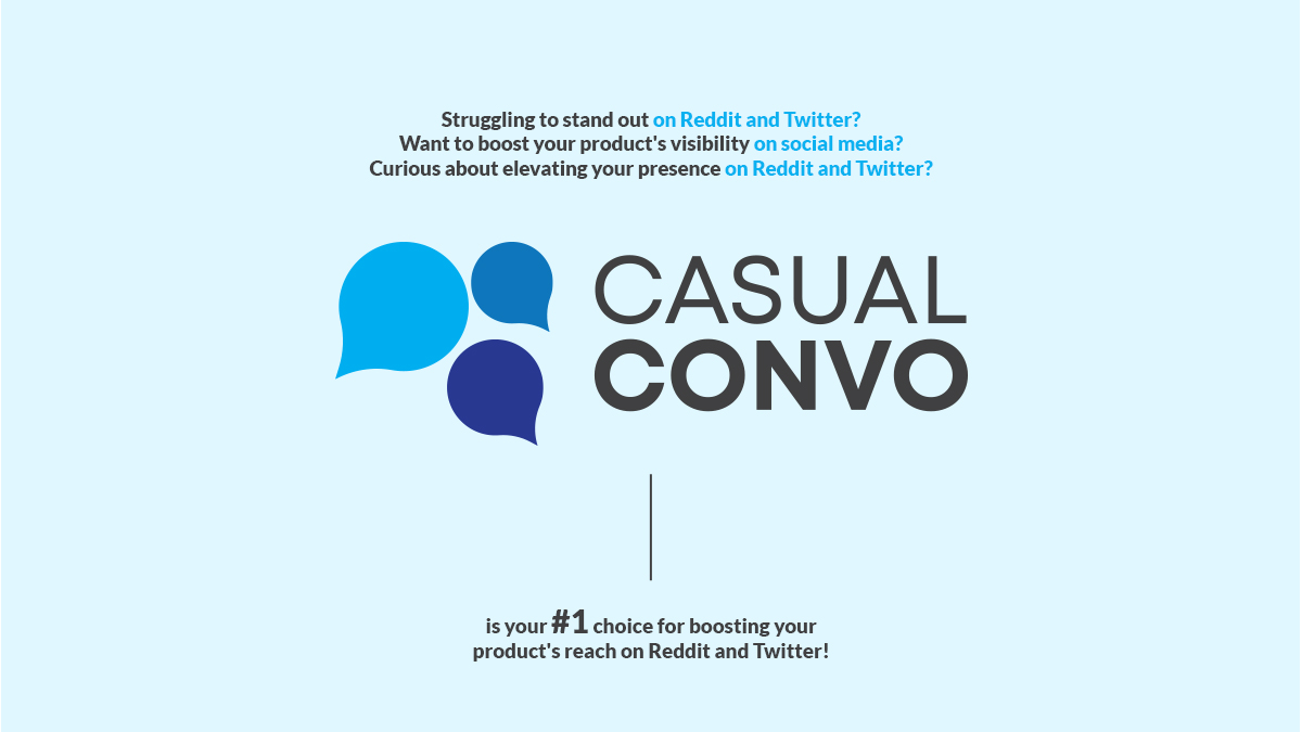 🚀📈 If you're finding it tough to make waves on Reddit and Twitter, you're not alone. But don't worry—CasualConvo is here to help.  

#casualconvoapp #businessowners #branddevelopment