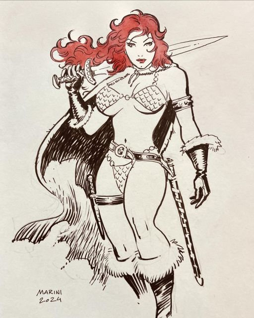 RED SONJA commission at the Comic Festival in Barcelona
#fuckAI #redsonja #commission #marini
De Enrico Marini.