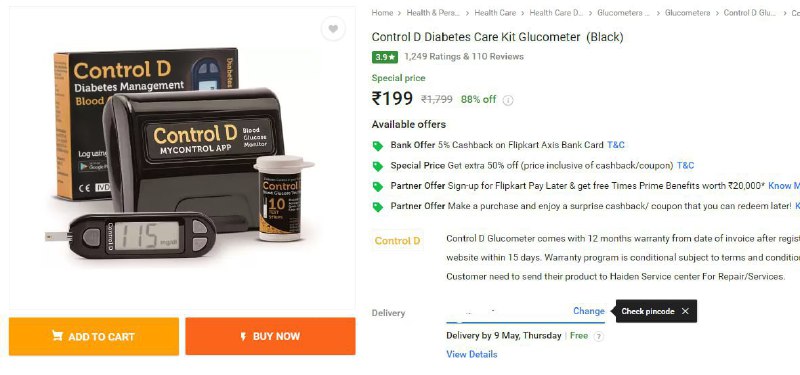 Control D Diabetes Care Kit Glucometer  @199

fkrt.co/SbqVwE        
#Ad #FlipkartDeals
