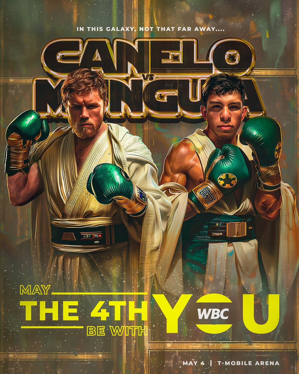 Boxing and Star Wars fans  #maythe4thbewithyou !

Canelo VS Munguia, let’s go!

🎨 by @sebazalas

#wbcboxing #canelomunguia