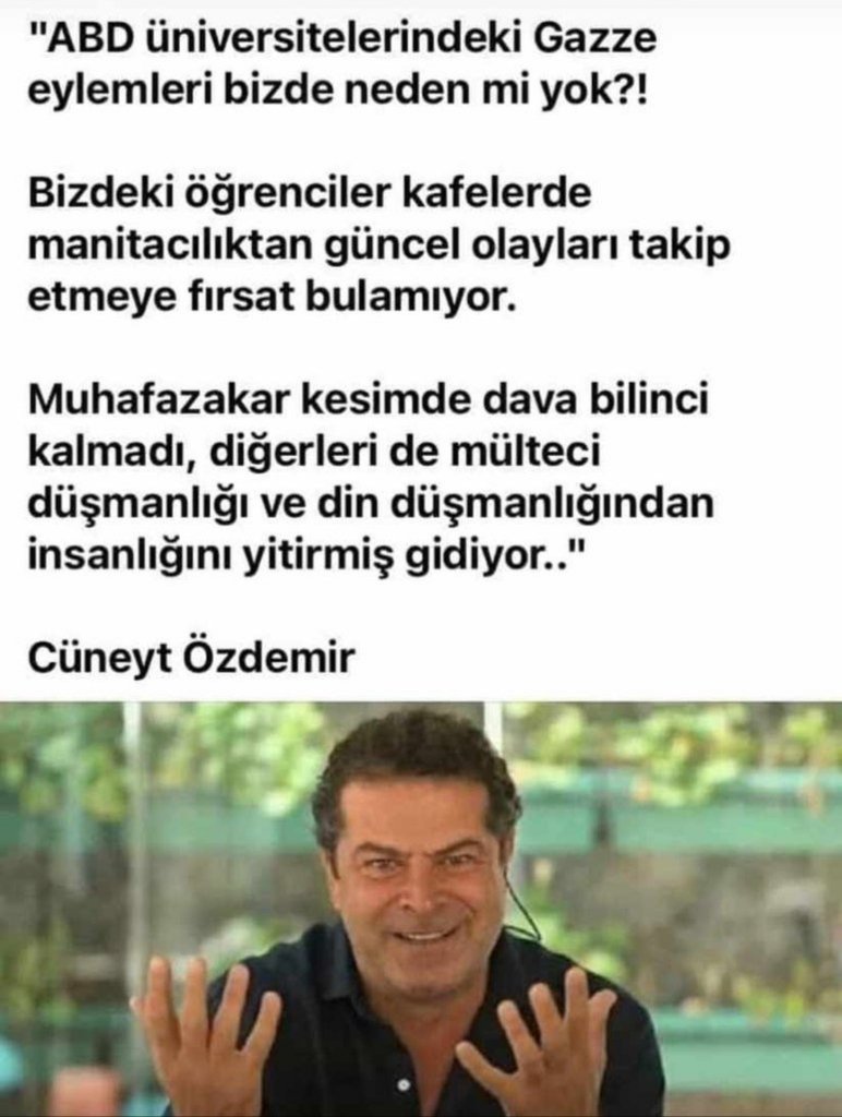 Bu gidişle Cüneyt Özdemir de sevdiklerim arasına girmeyi başaracak. Ne güzel demiş, Cüneyt Özdemir. 👇