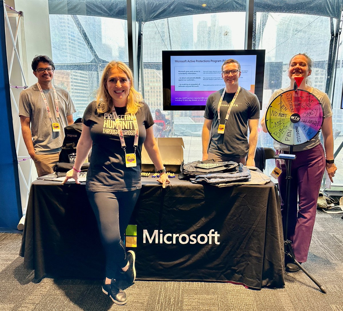 If you’re at @BsidesSF, swing by the Microsoft booth to meet the MSRC team. We’d love to chat about our available roles, the Microsoft Bug Bounty program, and more. Plus, we’ve got some cool swag to give away. #BSidesSF #BSidesSF2024 😎