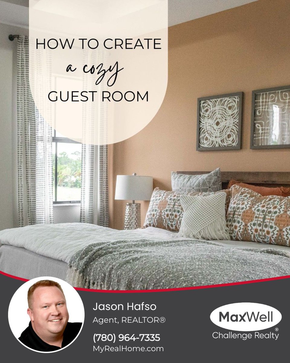 Creating a cozy guest room: 
- Declutter to provide space.
- Leave the WiFi password in plain sight.
- Add a basket with amenities for a thoughtful touch.
With these tips, your guest room will be a year-round haven for friends and family.

#cozyguestbedroom #MyRealHome