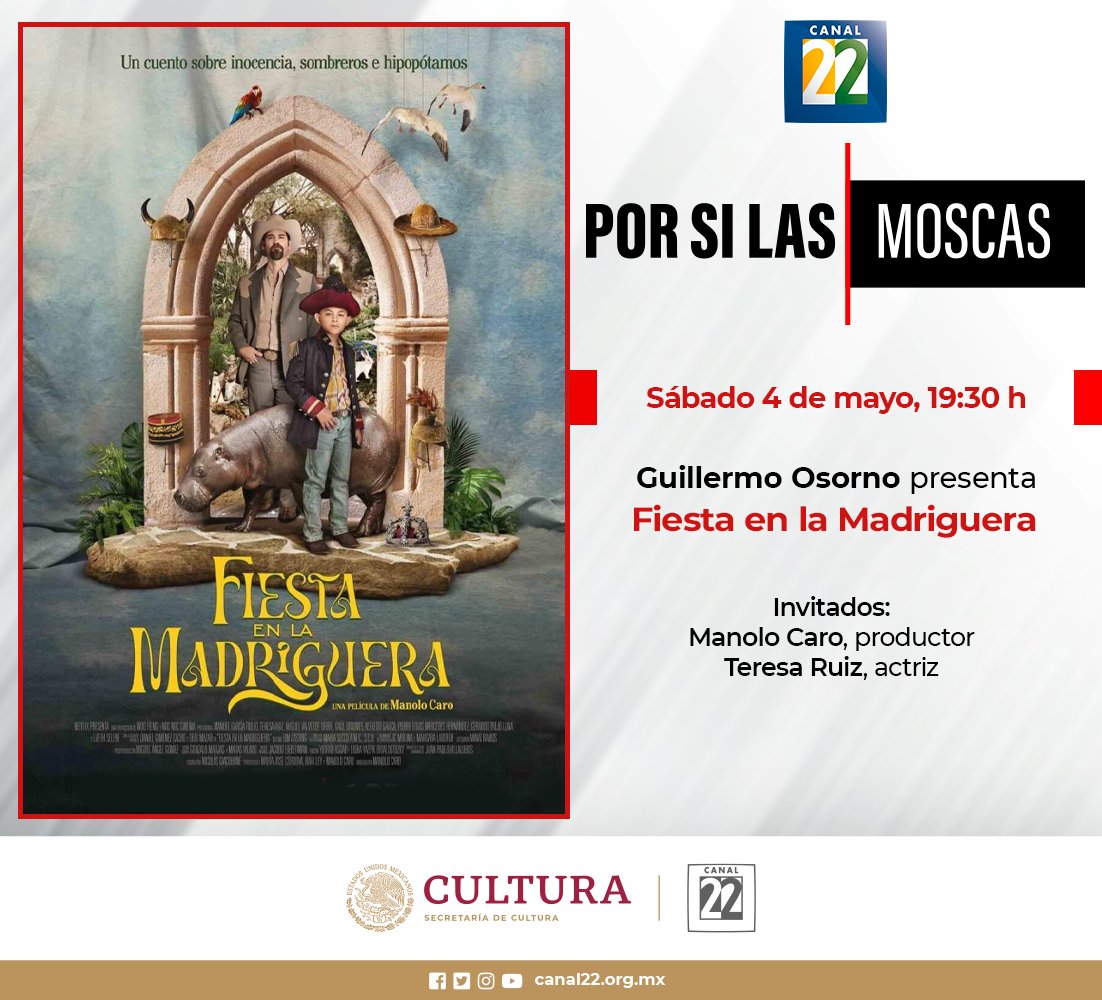 Esta tarde en #PSLM, @guillermosorno estará acompañado del productor @ManoloCaroS y la actriz Teresa Ruiz, para charlar sobre la película 'Fiesta en la madriguera'. 🕖Hoy, 19:30 h @N22Digital