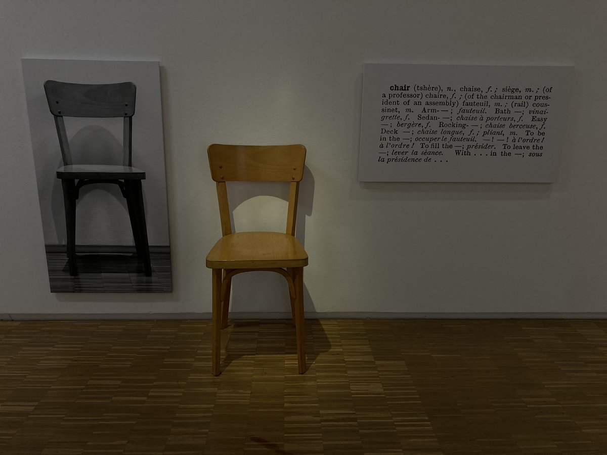 Today at <a href="/CentrePompidou/">Centre Pompidou</a>, One and Three Chairs by Joseph Kosuth.

“He reminds us that art is above all an idea. Can you sit on an idea?”