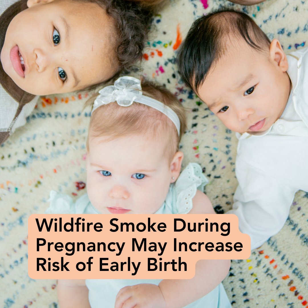 Big study (5 million births) finds #wildfire smoke during pregnancy linked to higher risk of early delivery. The more smoke inhaled, the greater the risk, especially in the 2nd & 3rd trimesters. Study: bit.ly/4b0FzeM