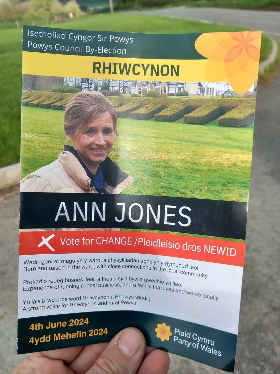 Cefnogi Ann Jones ymgeisydd gwych @Plaid_Cymru is=etholiad Rhiwcynon Powys. O fewn 8 pleidlais tro dwetha. Cefnogwch