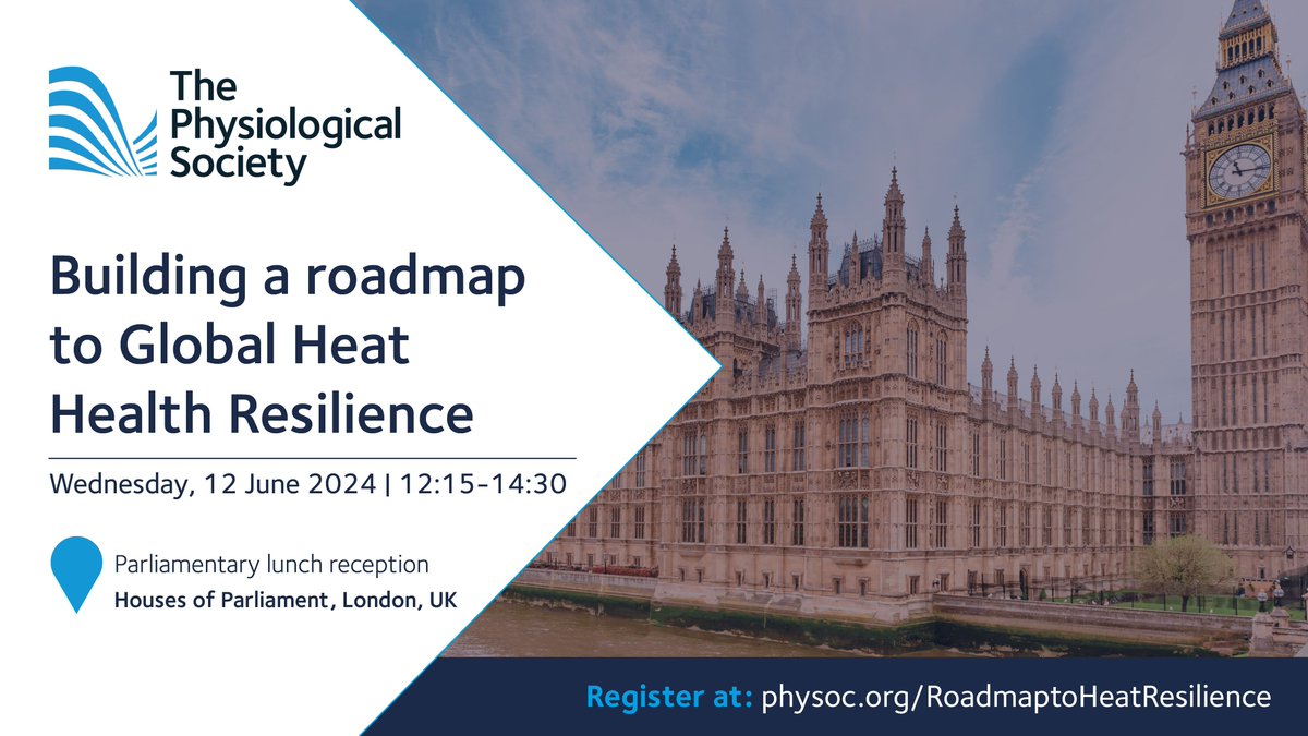 The Physiological Society (@thephysoc) on Twitter photo Join us for a lunch reception on 12 June, and help bring #physiology into <a href="/UKParliament/">UK Parliament</a>! Network, meet MPs and hear about new research in the area of #Physiology, heat health and the impact of #ClimateChange. Find out more and register here ➡️ buff.ly/4drG0jY Join us for a lunch reception on 12 June, and help bring #physiology into <a href="/UKParliament/">UK Parliament</a>! Network, meet MPs and hear about new research in the area of #Physiology, heat health and the impact of #ClimateChange. Find out more and register here ➡️ buff.ly/4drG0jY