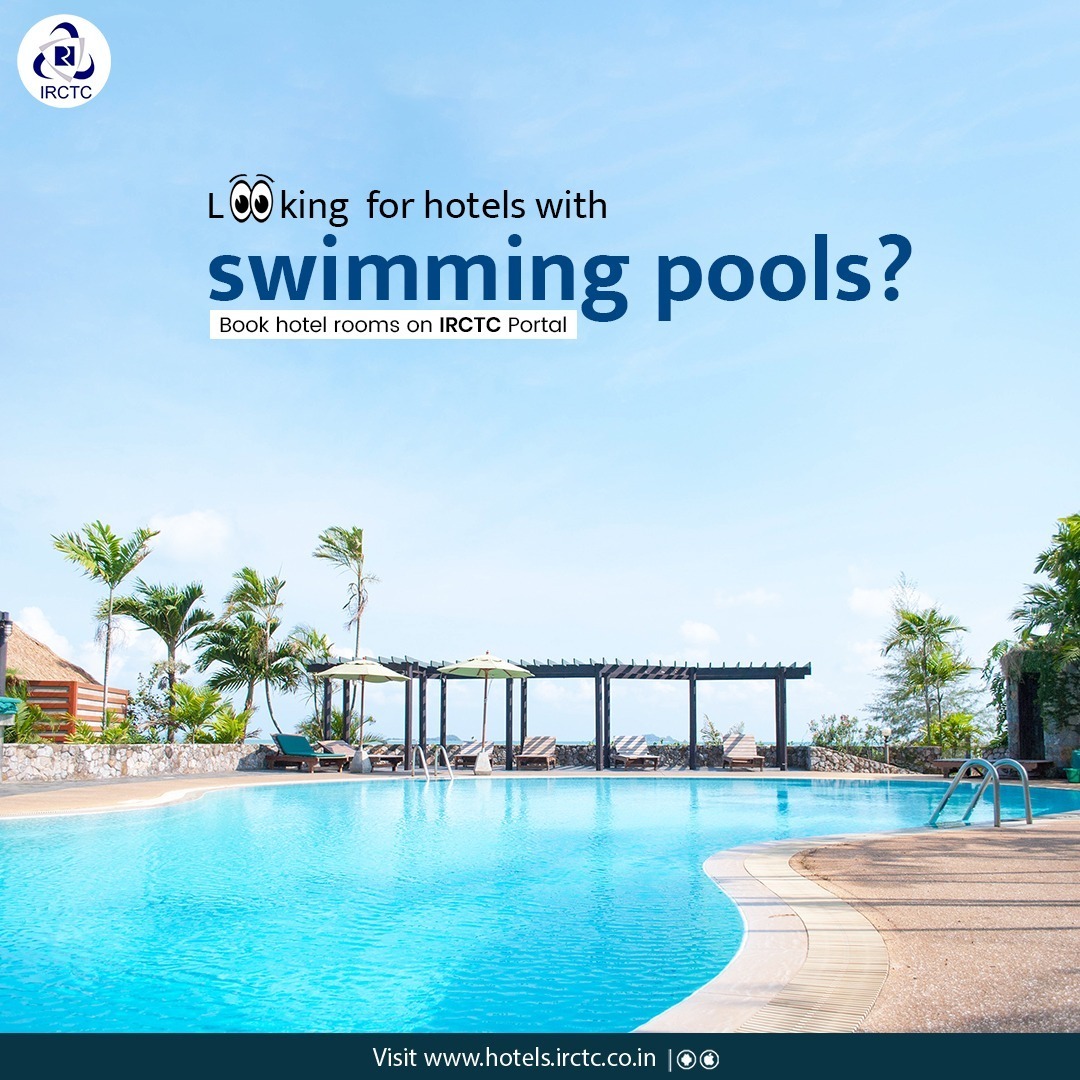 Want to #relax at the swimming pool as the weather gets warmer? 

Book a room at a hotel with a swimming pool on hotels.irctc.co.in 

#YourTrustedTravelCompanion
.
.
.
#DekhoApnaDesh #travel #Booking #explore #vacationmode #vacations #hotelroom #hotelstay #trending