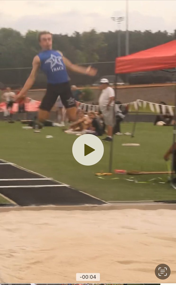 Gavin Barlow Personal Best in Long Jump with a jump of 24’7 1/4 a new school record and the 13th best jump in American this year. He is now a two time All-American and of course qualified for the State Championships. Go Grangers!!!