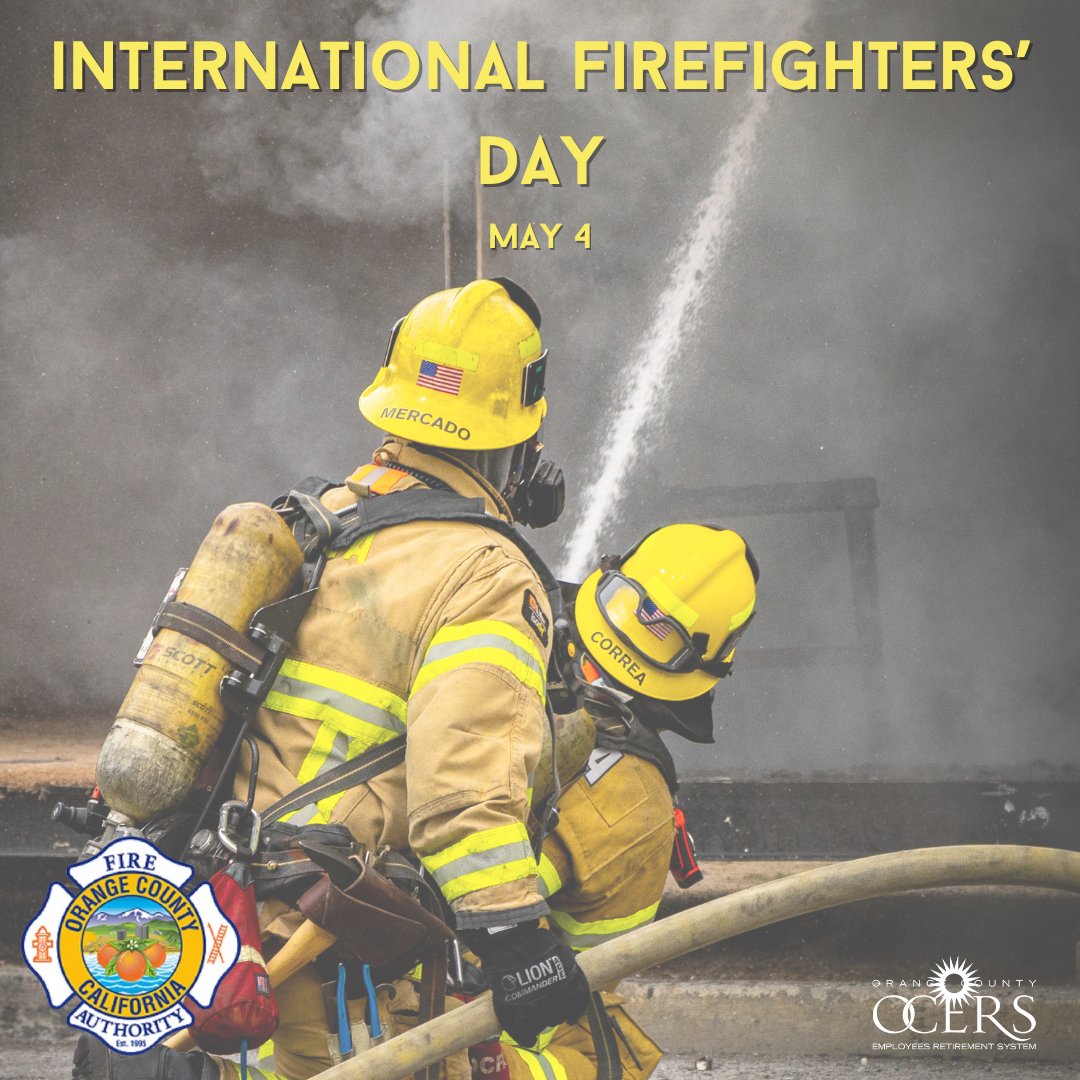 Today is International Firefighters' Day! We thank our firefighters @OCFireAuthority, past and present, for their sacrifices in helping keep our communities and the environment safe. 

#InternationalFirefightersDay #IFFD #HeroesInAction #25thIFFD