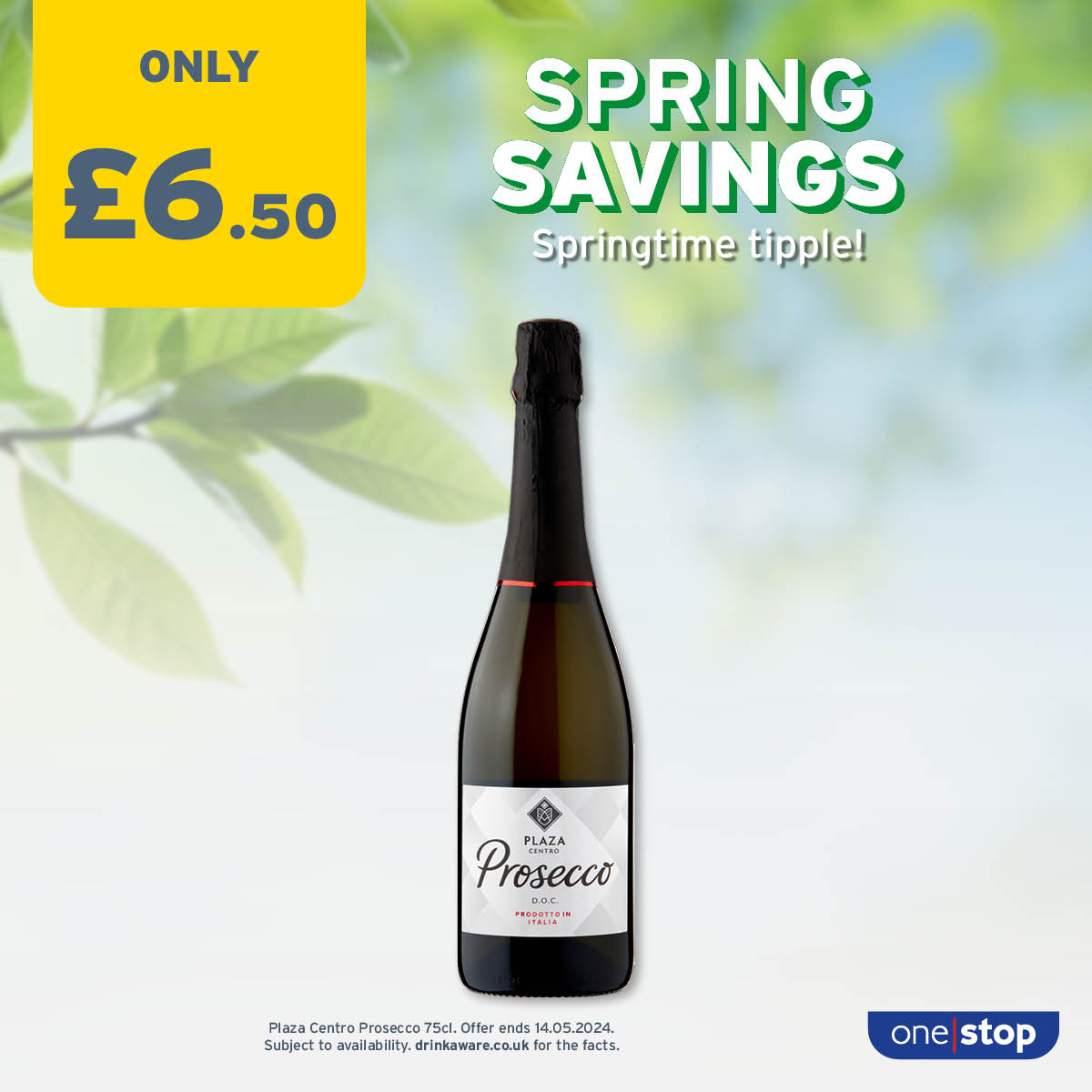 Get your Prosecco fix for less this bank holiday weekend 🥂 Find your local store 👉 onestop.co.uk/store-finder/ Subject to availability. Participating stores only. Visit drinkaware.co.uk for the facts