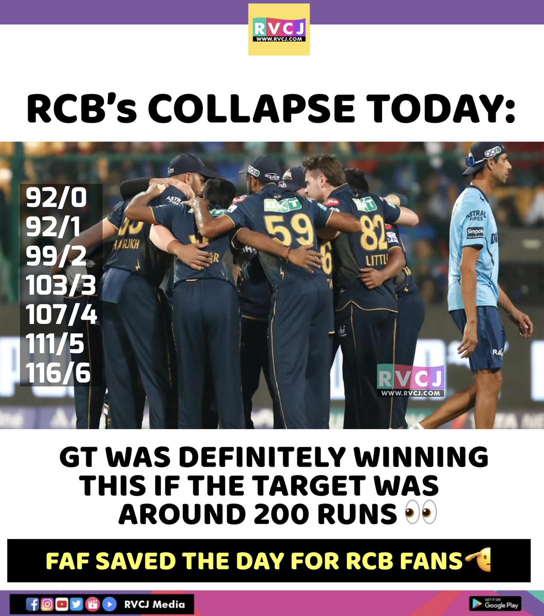 RCB's collapse today

#ViratKohli #rcb #royalchallengersbangalore #gujrattitans