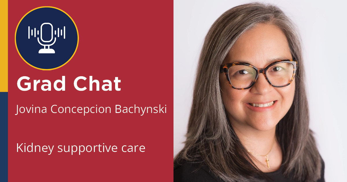 On this week’s Grad Chat, we talk to Jovina Concepcion Bachynski (PhD, Nursing) about her research into kidney supportive care!

Check out Grad Chat here: bit.ly/45eKHrM