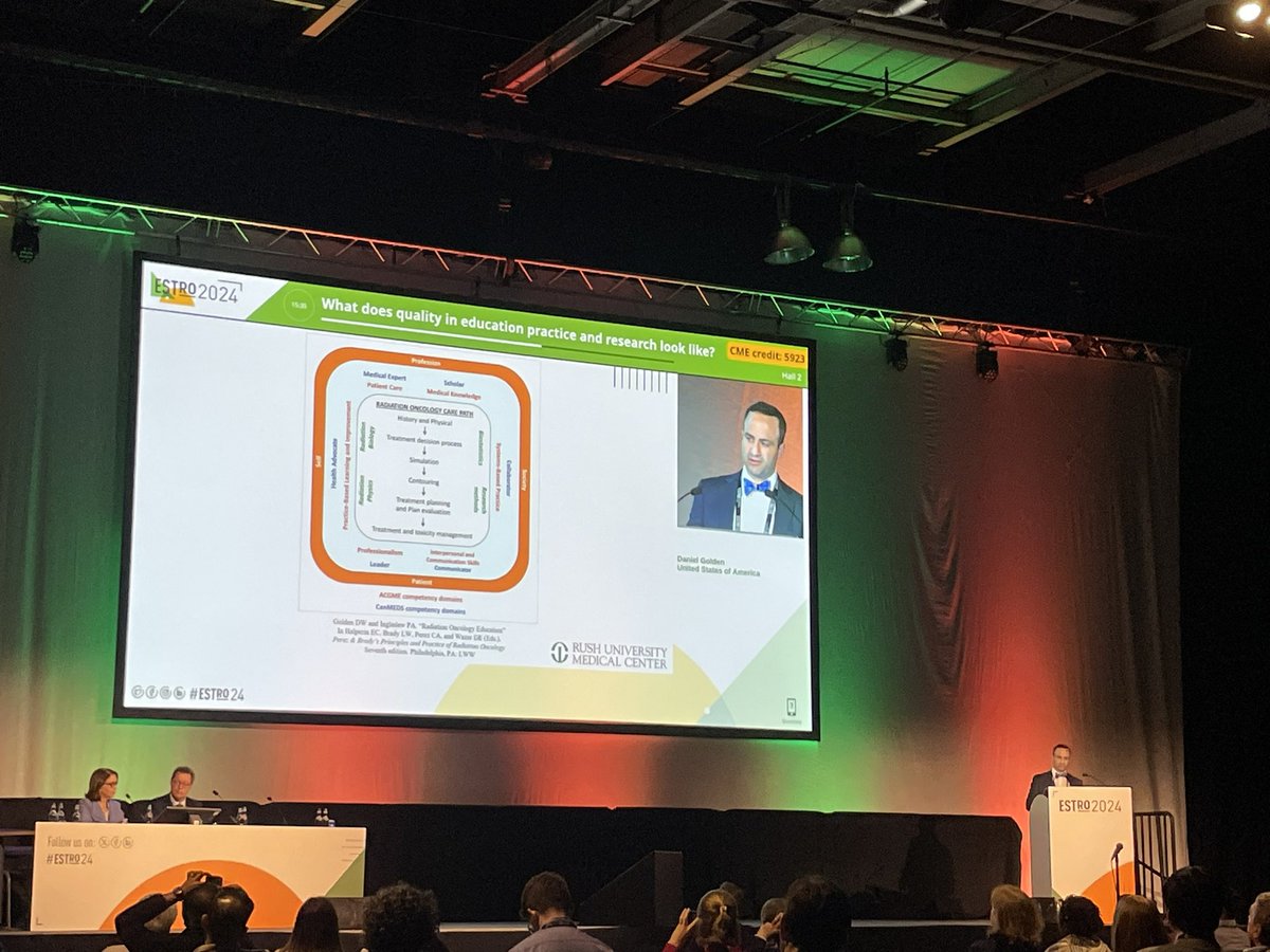Ioschici Malina (@malina_ioschici) on Twitter photo An insightful presentation from <a href="/d_golden/">Dan Golden MD MHPE</a> on quality medical education.
Proposing a different curriculum framework based on RT as a clinical care path rather than one based on tumor localisation.
Leaving us to question what the null curriculum is in RT.
#ESTRO24 An insightful presentation from <a href="/d_golden/">Dan Golden MD MHPE</a> on quality medical education.
Proposing a different curriculum framework based on RT as a clinical care path rather than one based on tumor localisation.
Leaving us to question what the null curriculum is in RT.
#ESTRO24